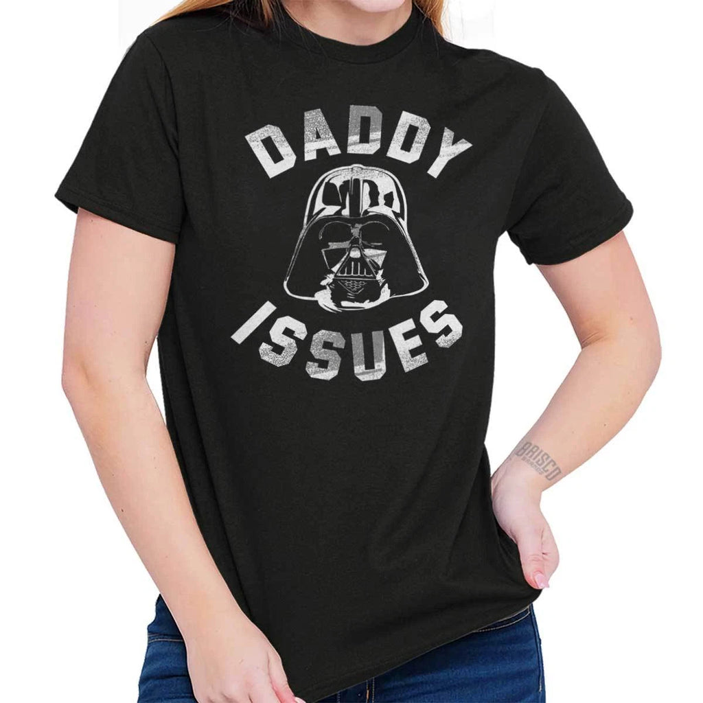 Funny Space Movie Villain Daddy Issues Joke Womens Graphic Crewneck T Shirt Tee