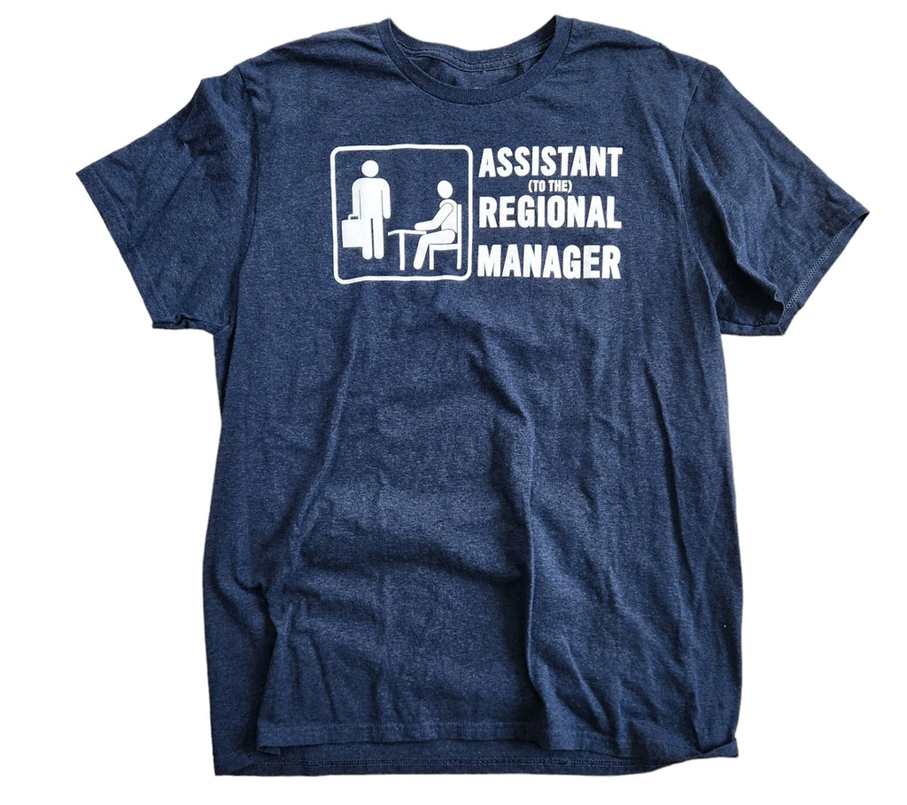 The Office T-T-Shirt Top Assistant to the Regional Manager Short Sleeve Blue Lg