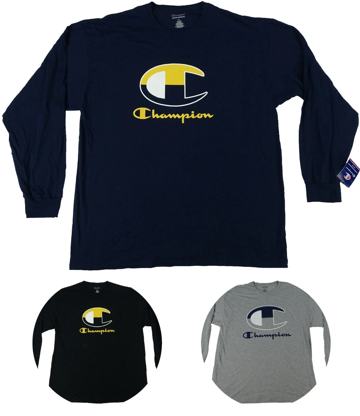 Champion Men's Big & Tall Long Sleeve Shirts - Available in Multiple Colors