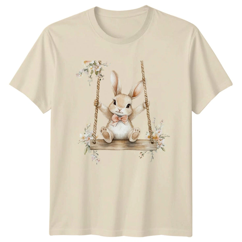 Watercolor Cute Bunny Rabbit T-Shirt Easter Rabbit Animal Gift For Her