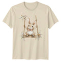 Watercolor Cute Bunny Rabbit T-Shirt Easter Rabbit Animal Gift For Her