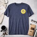 Rhino Coffee Blue Tee Shirt Staff Yellow Emblem Size Small Comfort Stretch