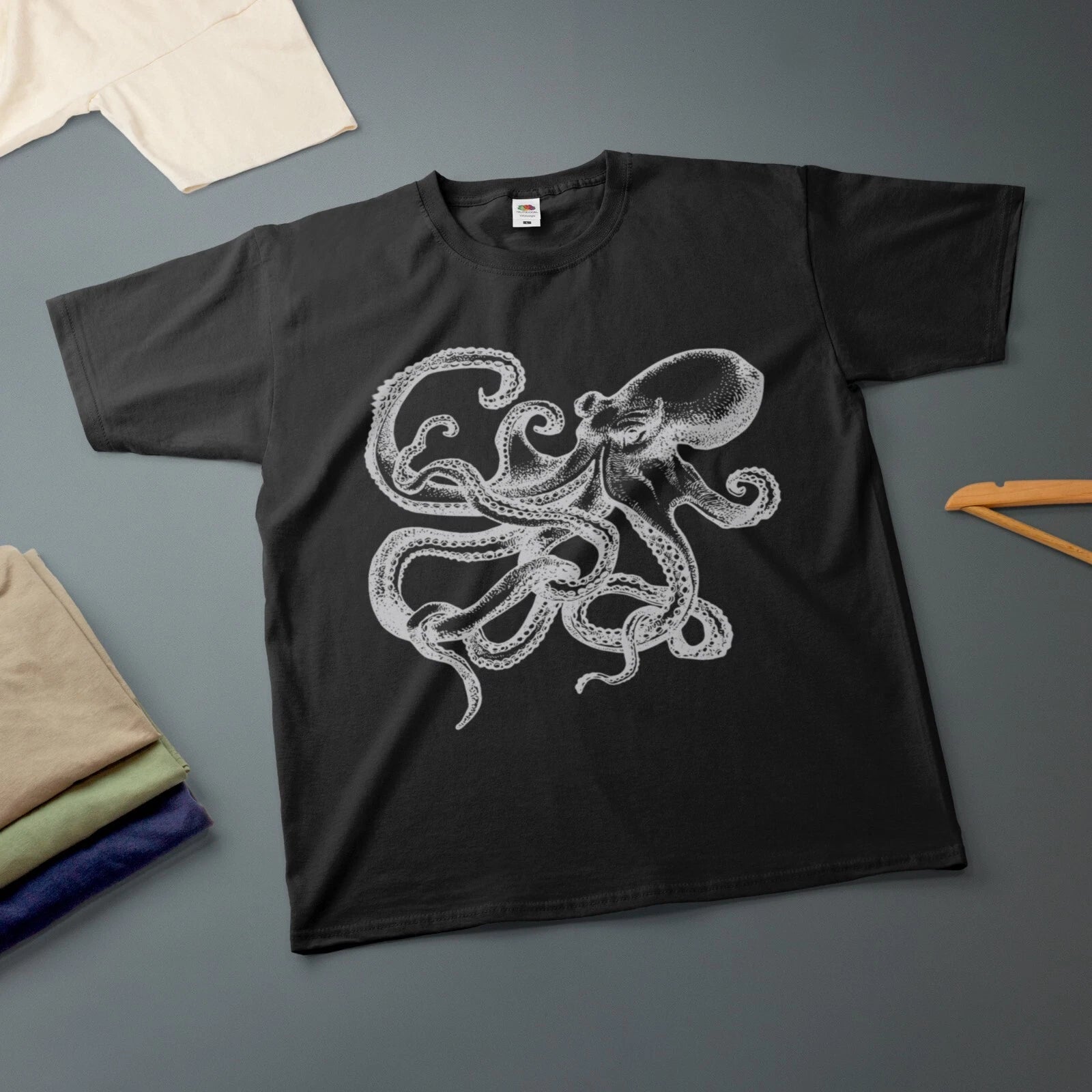 Octopus Ink Drawing Kraken T-Shirt Various Sizes & Colours Tee