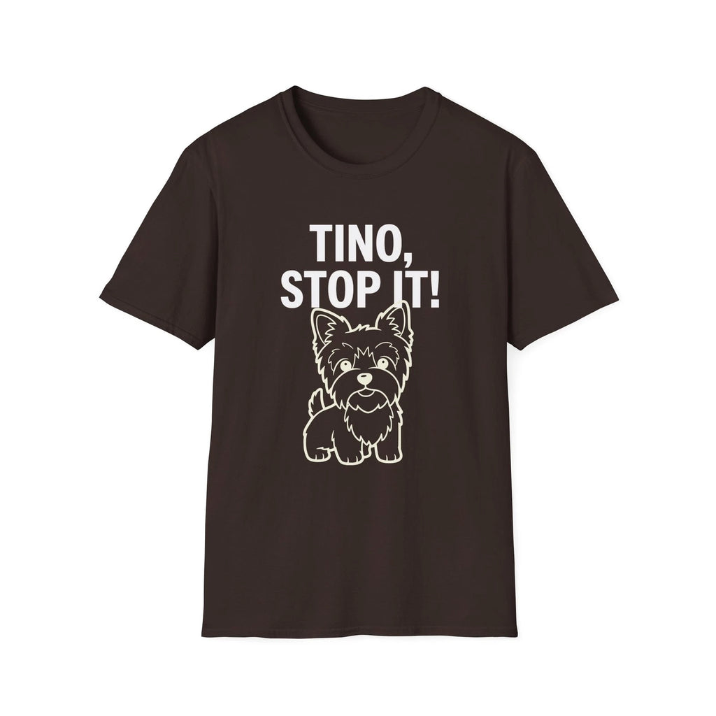 T-Shirt - "Tino, Stop It!" Cute Yorkie Dog Graphic Tee