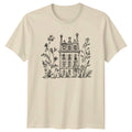 Aesthetic Parisian Townhouse And Botanical T-Shirt Sketch Art