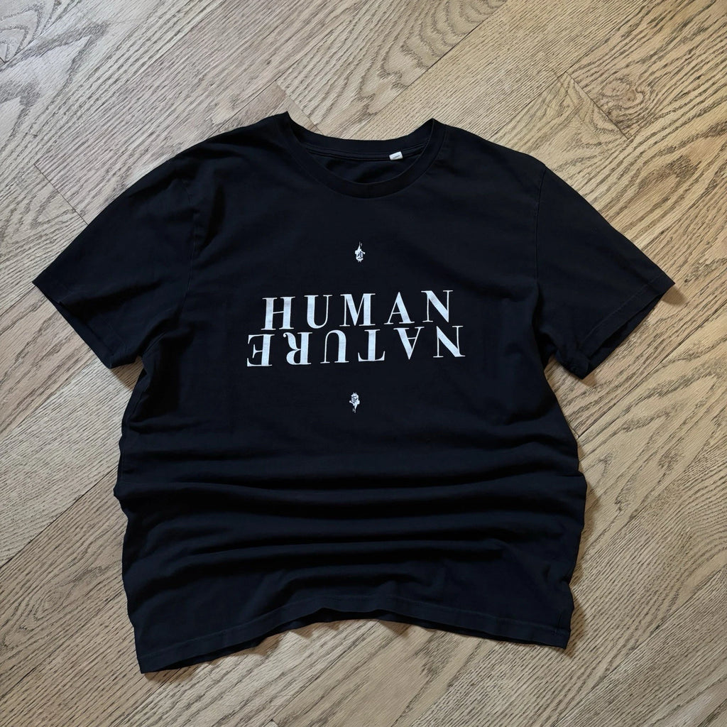 Human Natire Creative Agency Promo Graphic T Shirt Black Minimalist Mirror Logo