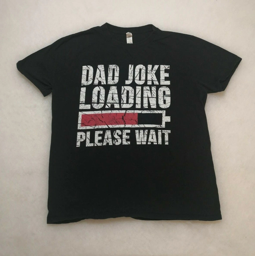 Dad Joke Loading Please Wait Mens Shirt Black Size Large Short Sleeve Cotton