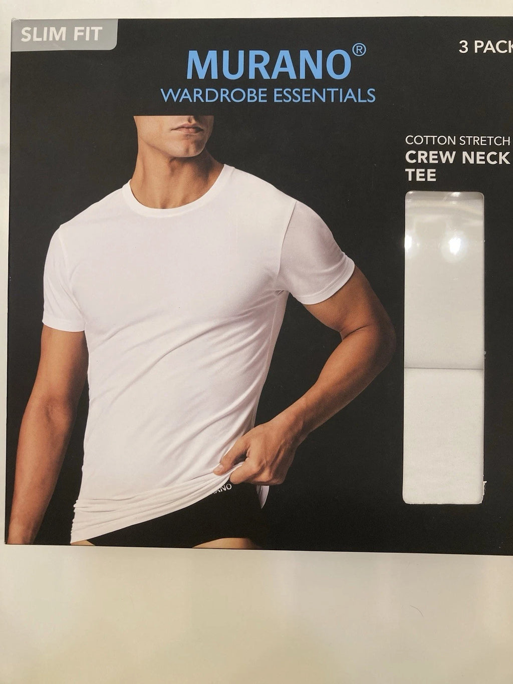 Murano 3 White Crew Neck Slim Short Sleeve T-Shirt  Tee XL Undershirt Box