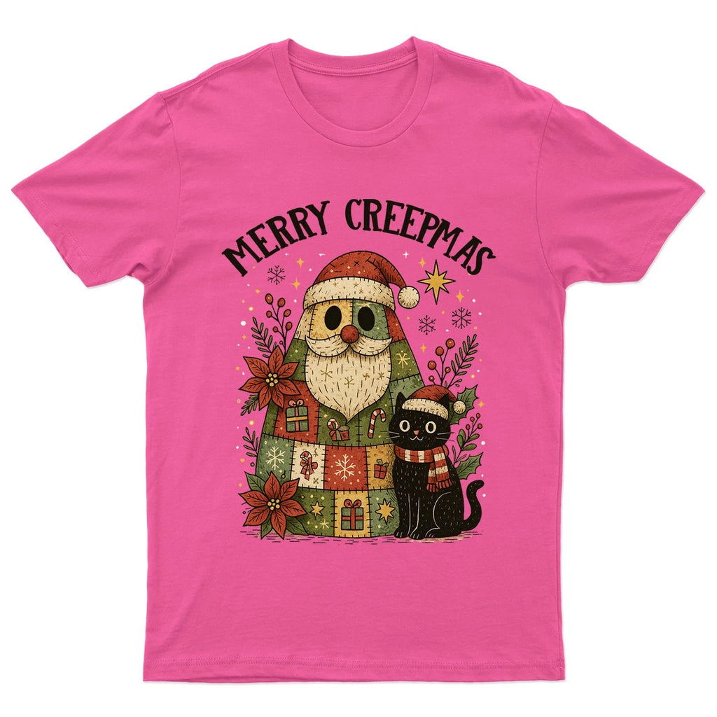 Merry Creepmas Christmas Gothic T-Shirt Unisex Gift Retro Seasonal Funny Xmas
