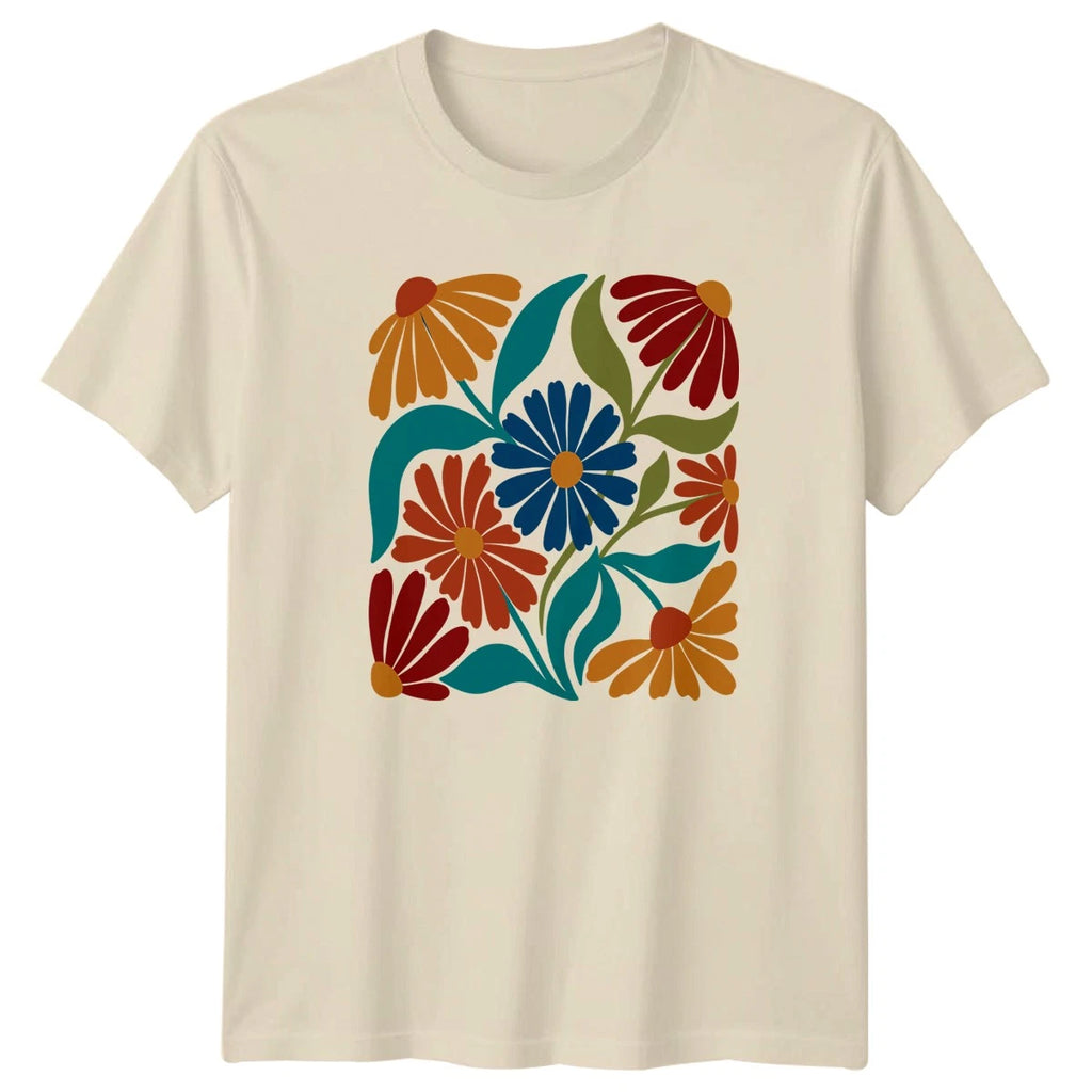 Boho Floral Womens T-Shirt Botanical Nature Gift For Her