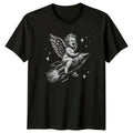 Aesthetic Cherub Riding Space Rocket T-Shirt Renaissance Aesthetic Space Art
