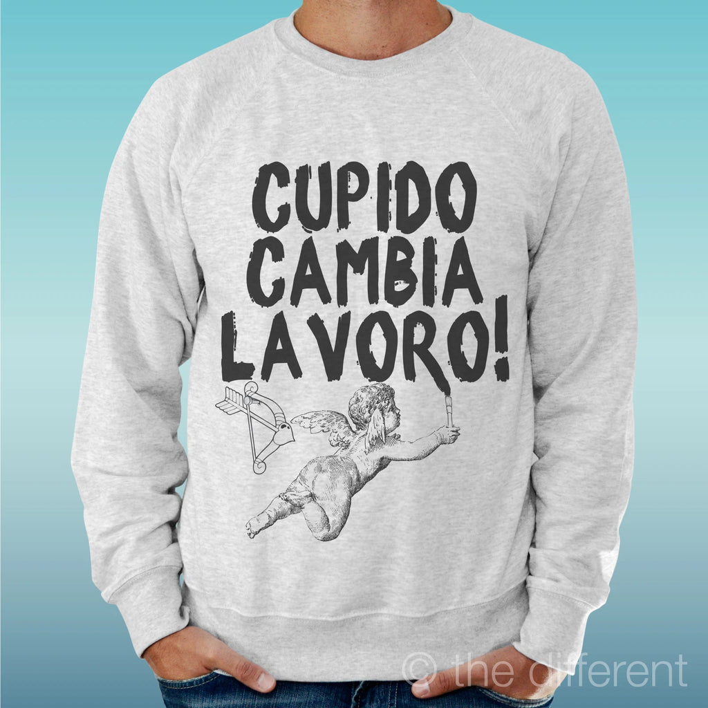 Felpa Man Light Sweater Light Grey " Cupid Cambia Work "