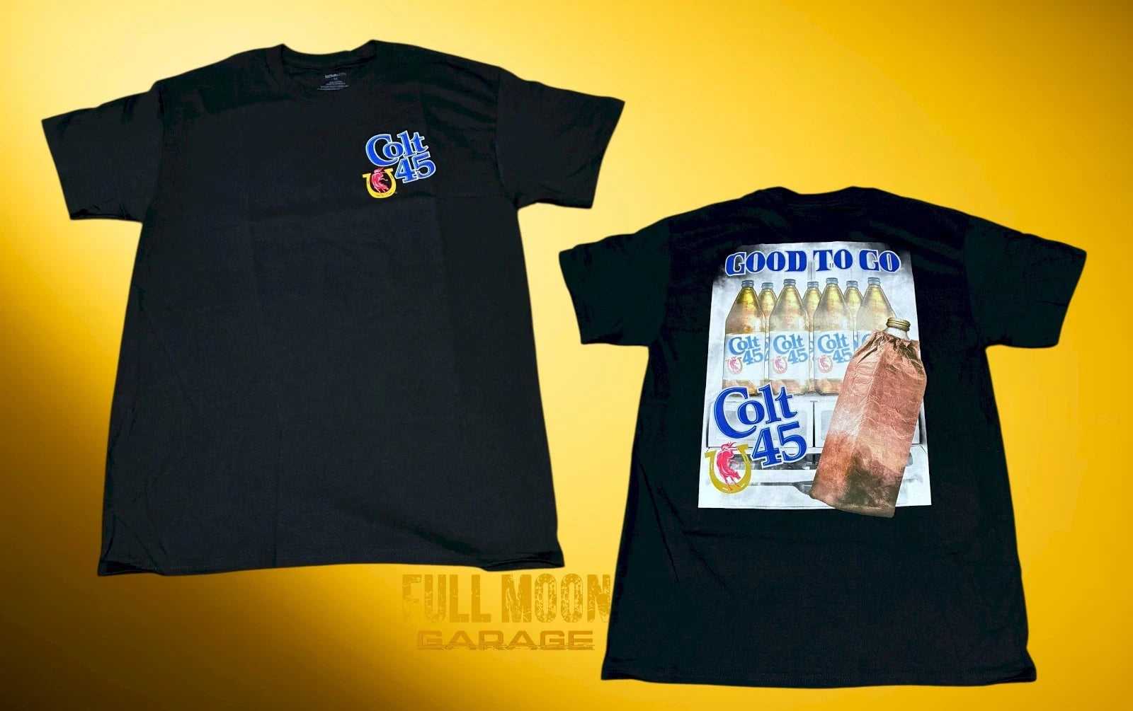 New Colt 45 Malt Liquor 2 Sided Good To Go Black Men's Vintage T-Shirt