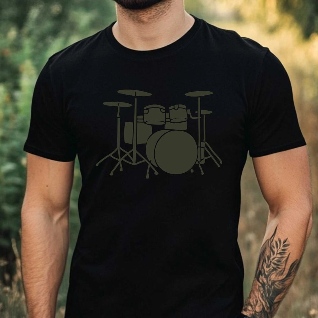 Mens Drums Drum Print Cotton T-Shirt Size XS to 5XL
