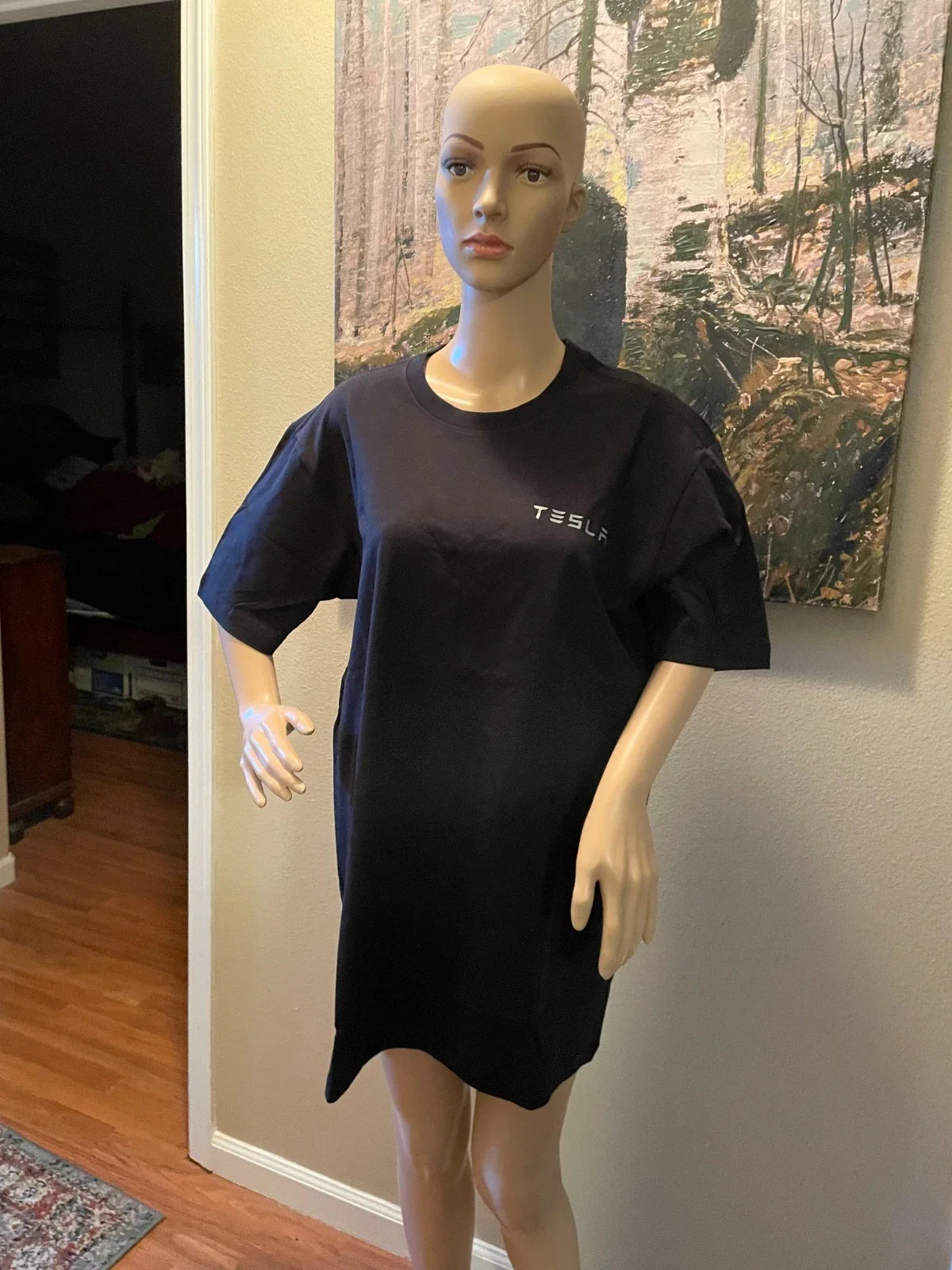 black tesla t shirt, new in bag. Last years uniform shirts. Multiple Sizes.