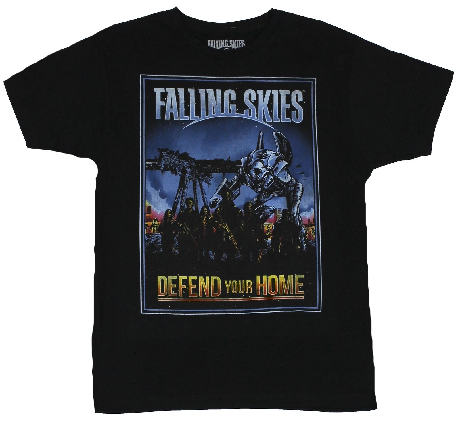 Falling Skies Adult New T-Shirt - "Defend Your Homeland" Battle Ready Humans Pic