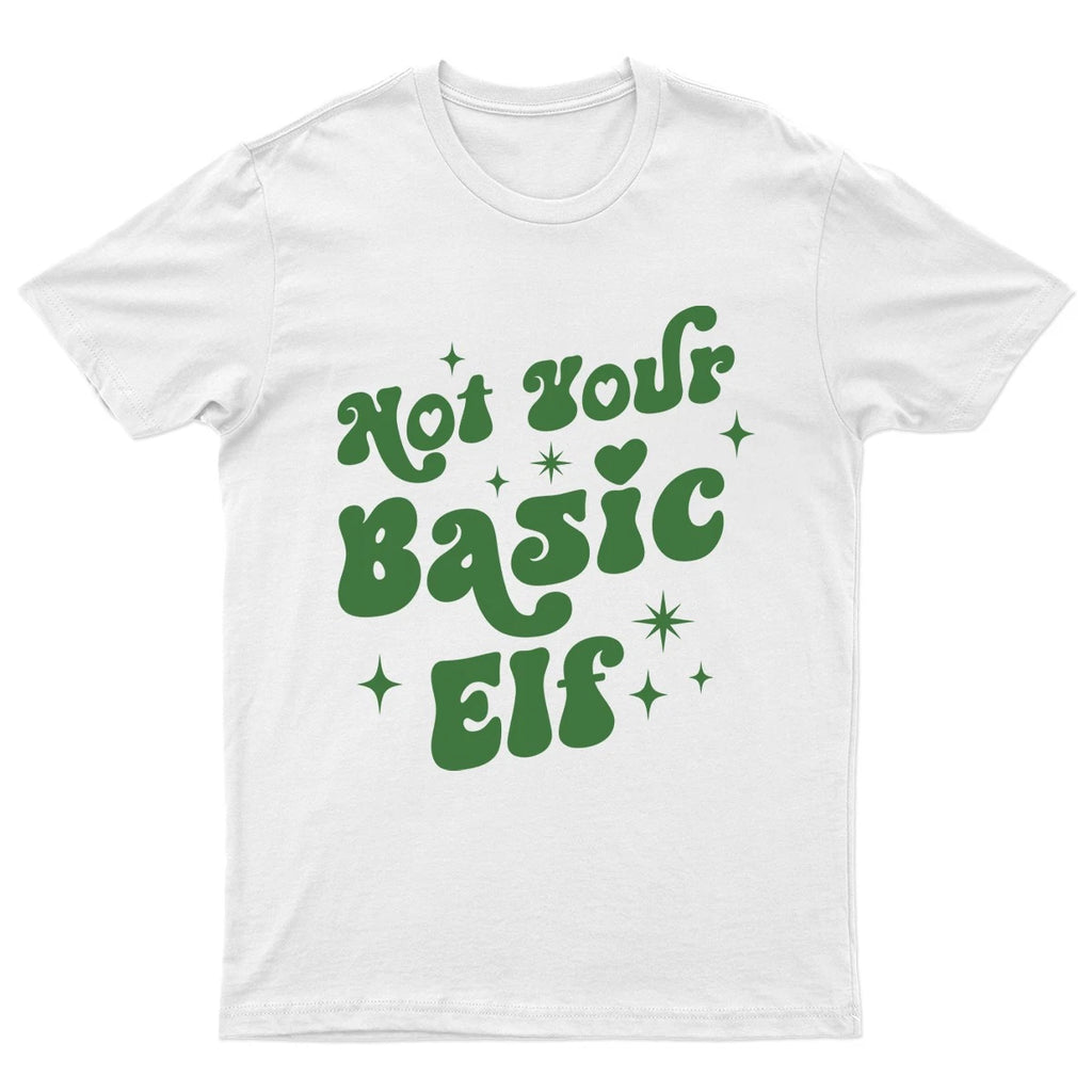 Not Your Basic Elf Christmas Holidays Mens Womens Graphic Tee