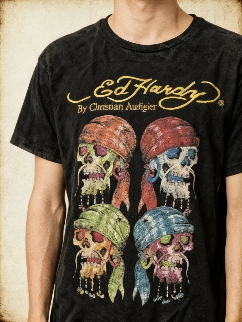 Ed Hardy by Christian Audigier Skull Pirates Logo Unisex Tshirt NWT