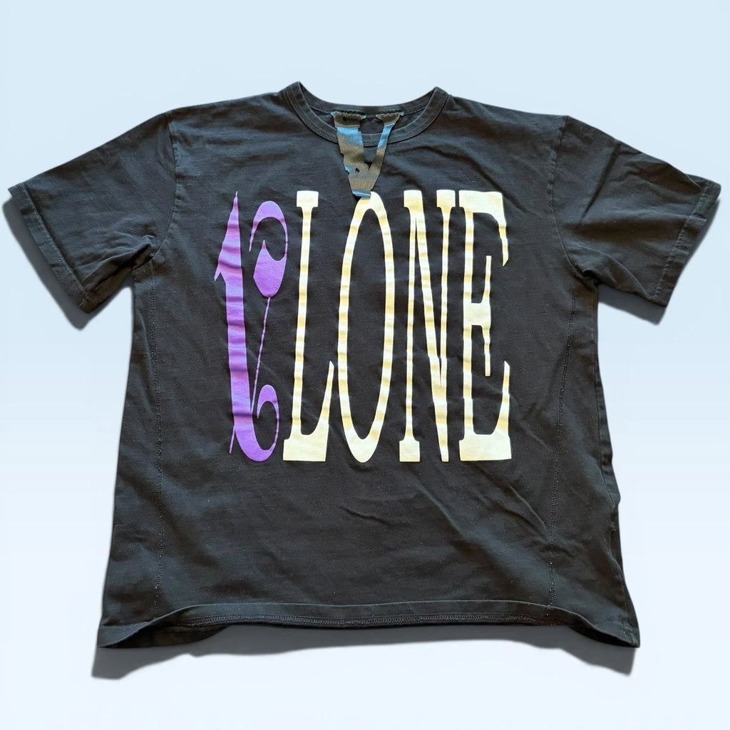 VLONE Shirt Mens Large Black Palm Angels Collab Flame V Graphic Tee T-Shirt USA