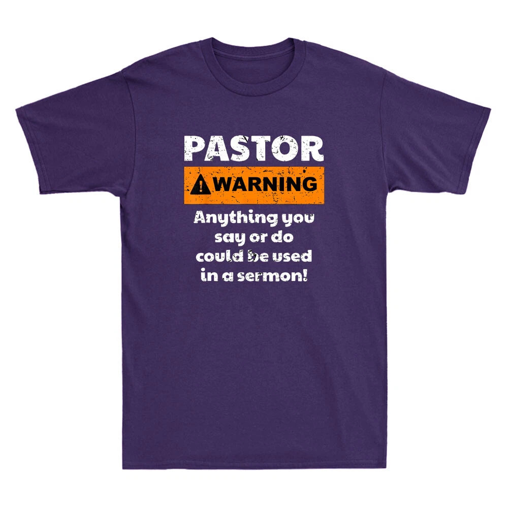 Pastor - Warning I Might Put You In A Sermon Funny Quote Vintage Men's T-Shirt
