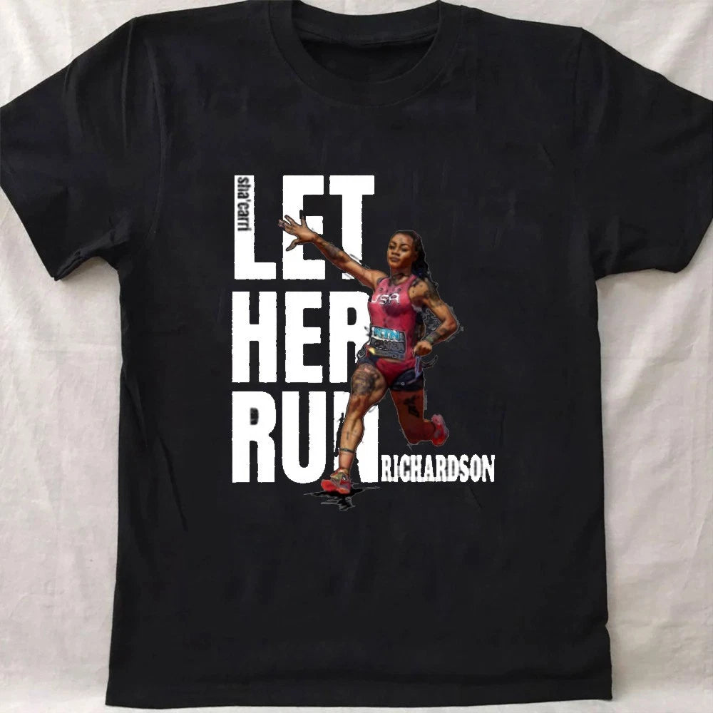 Sha'Carri Richardson Tee, Sha'Carri Richardson Let Her Run T-shirt Motivation
