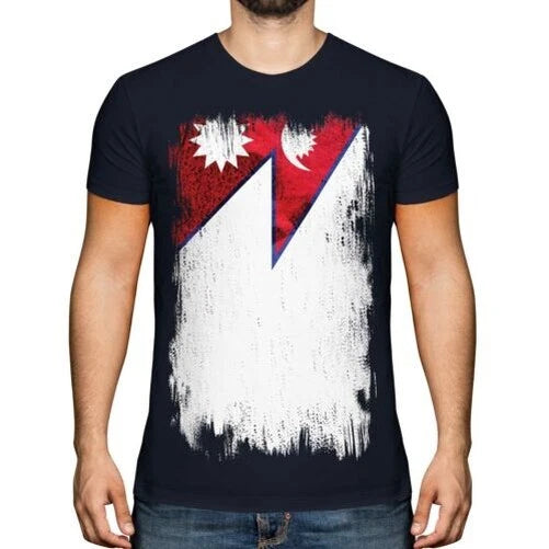 Nepal Men's Grunge Flag T-Shirt Nep ? La Nepali Nepalese football shirt