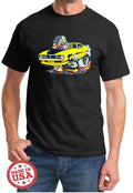 1971 1972 Ford Mach 1 Mustang Cartoon Color Tshirt NEW FREE SHIPPING