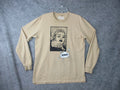 Abstract Shirt Mens Large Beige Long Sleeve Graphic Comic Pop Art Bang Tee