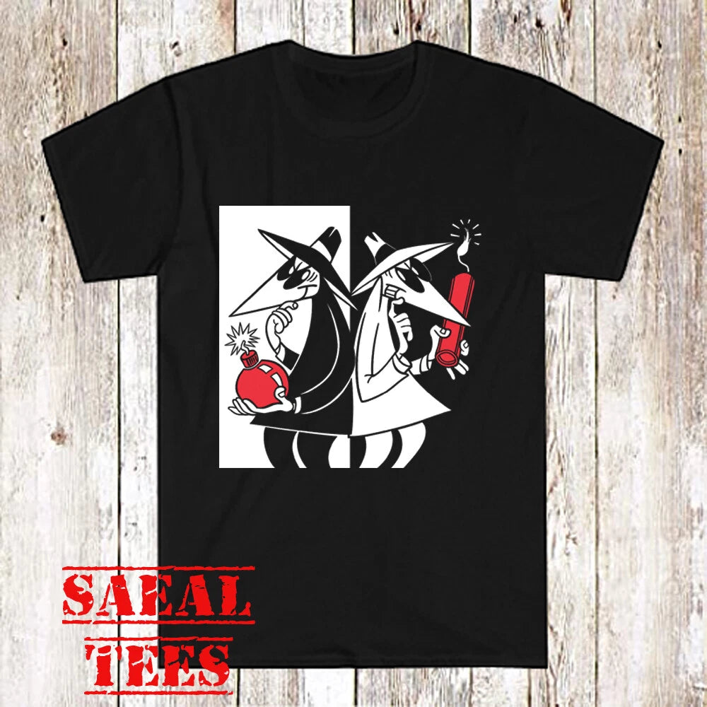 Spy vs Spy Megazine Cartoon Men's Black Size S-5XL