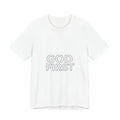 God First outline text tee | hollow font design, minimalist typography