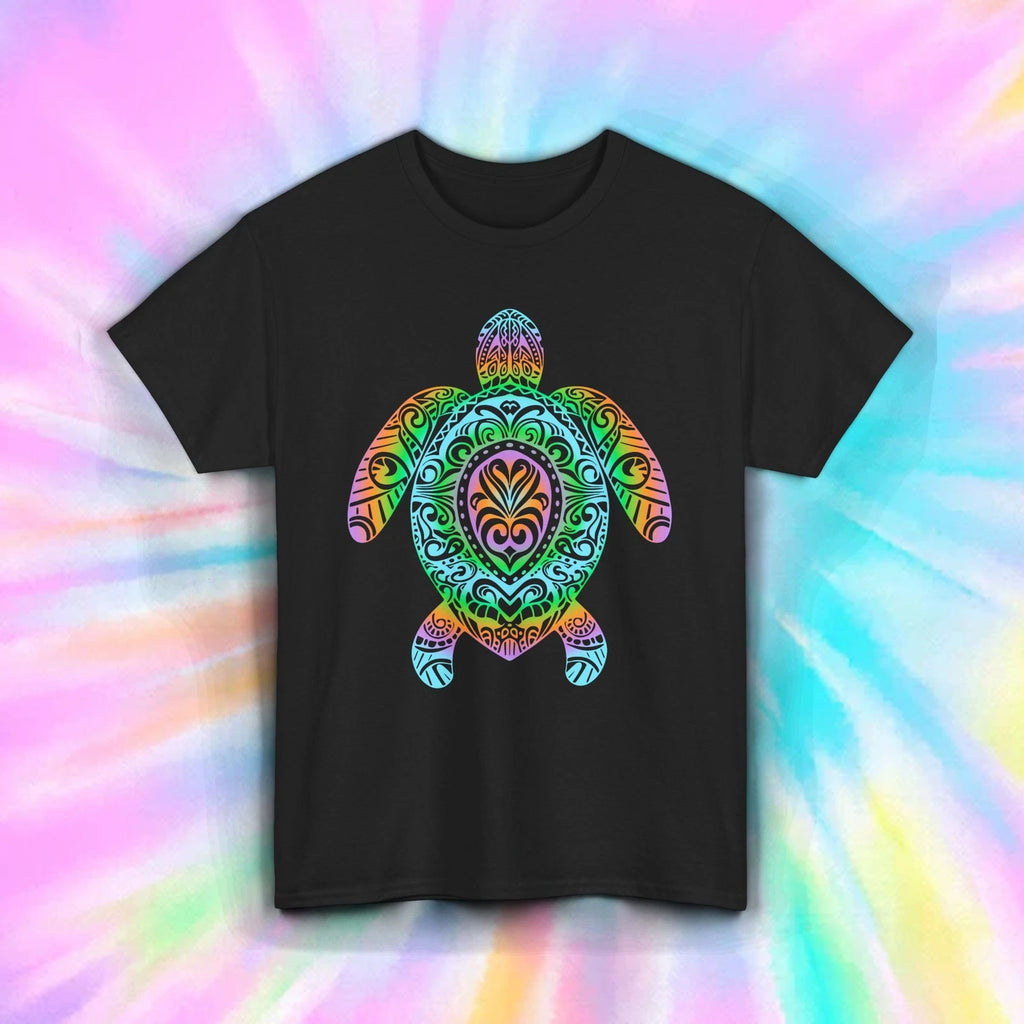 Turtle Shirt Tribal Pattern Colorful Ocean Beach Sea Life Boho Tee S-5XL