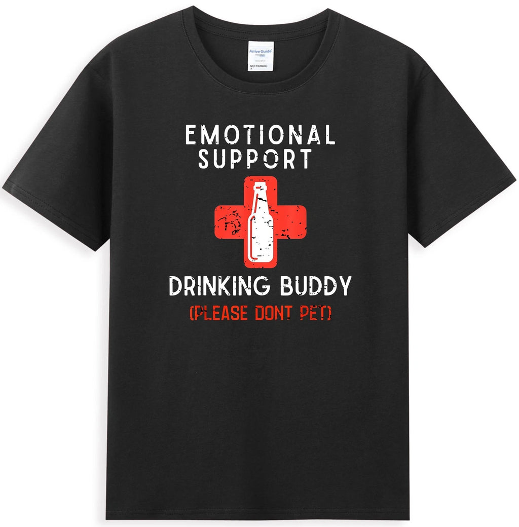 Emotional Support Drinking Buddy Please Dont Pet Humor Drinking Joke T-Shirt