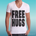 T-shirt V Neck Jersey " Free Hugs " Road To Happiness