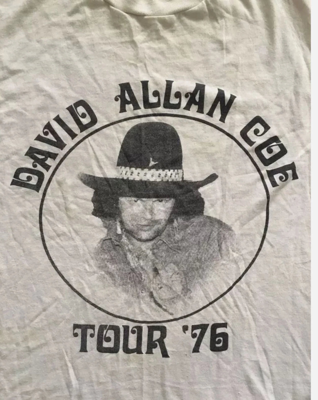 DAVID ALLAN COE 1976 TOUR Shirt White Classic Unisex S-5XL