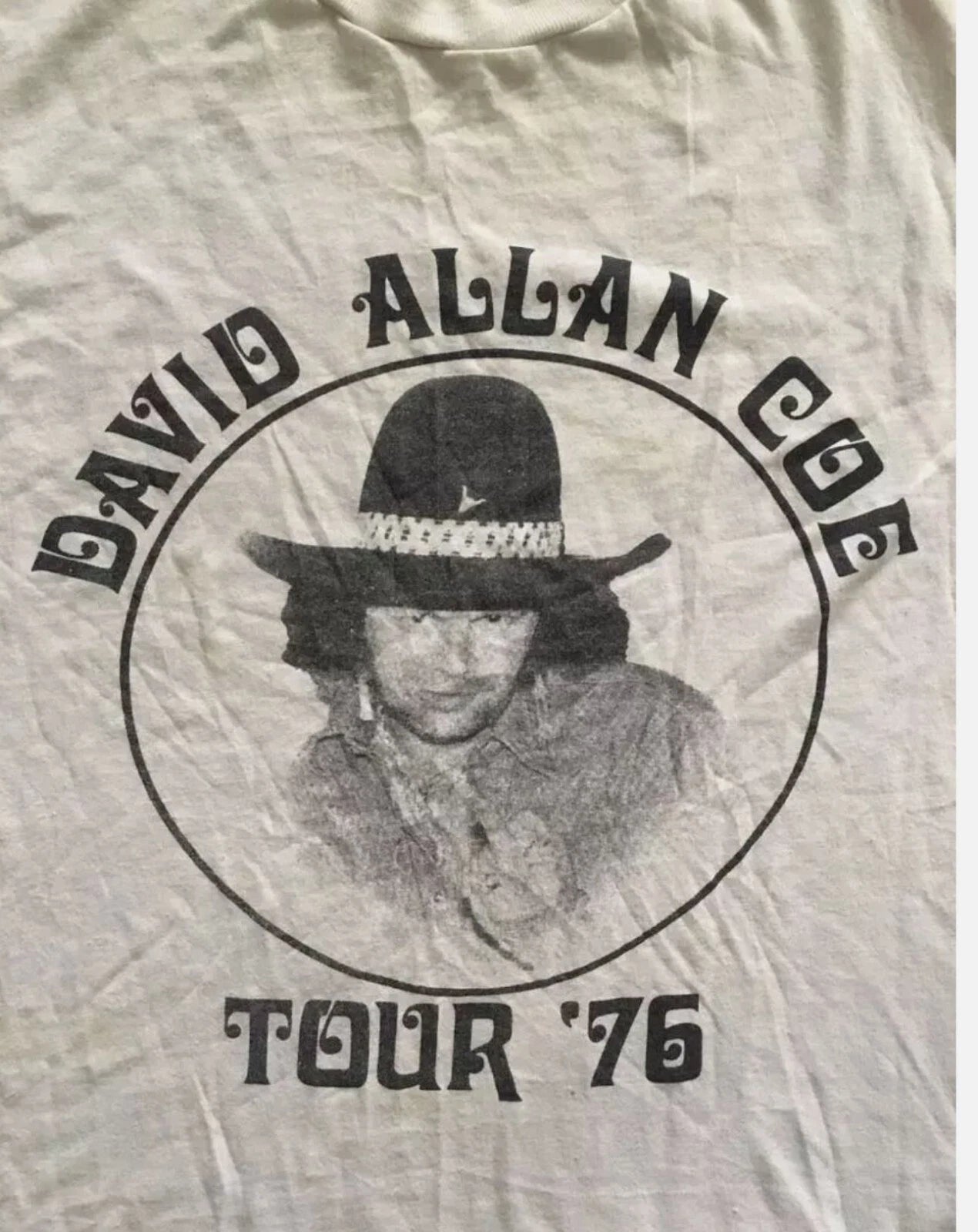 DAVID ALLAN COE 1976 TOUR Shirt White Classic Unisex S-5XL