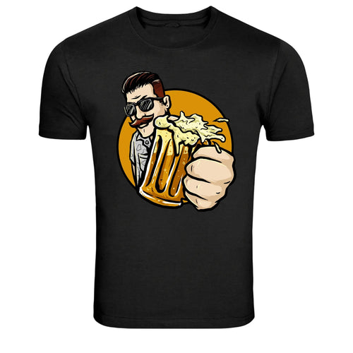 Beer Cheers Man With Mug Funny Drinking Graphic T-Shirt
