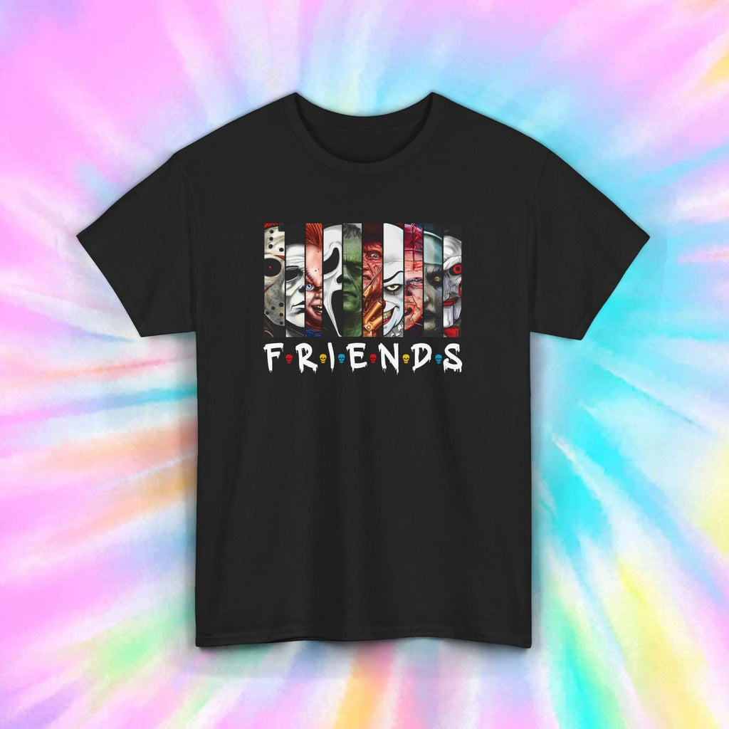 Horror Friends Collage T-Shirt S-5XL Scary Movie Characters Graphic Tee