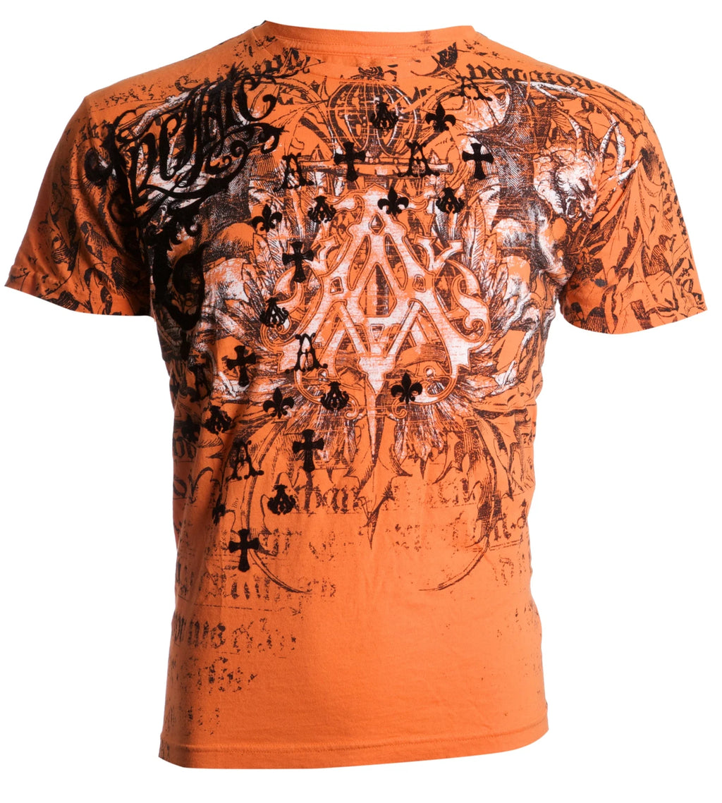 Archaic by Affliction Men's T-Shirt Binary Wings Cross Biker