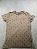 Creative Destriction Mens Size M Brown Buldog Pocket Graphic Tshirt