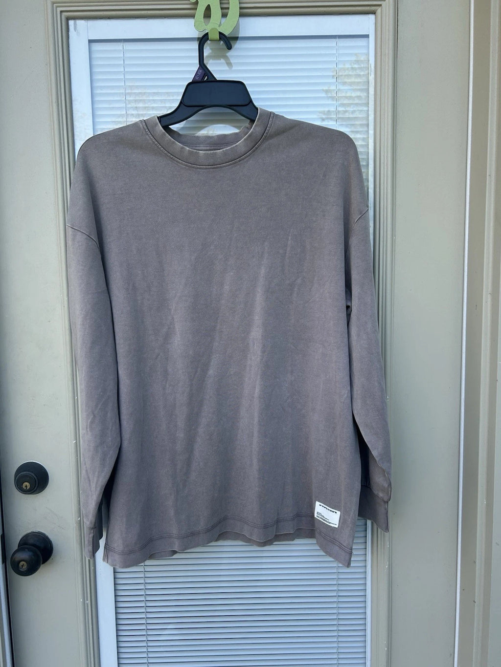 Public Supply NYC Mens Long Sleeve Taupe washed effect OVERSIZE Size choose