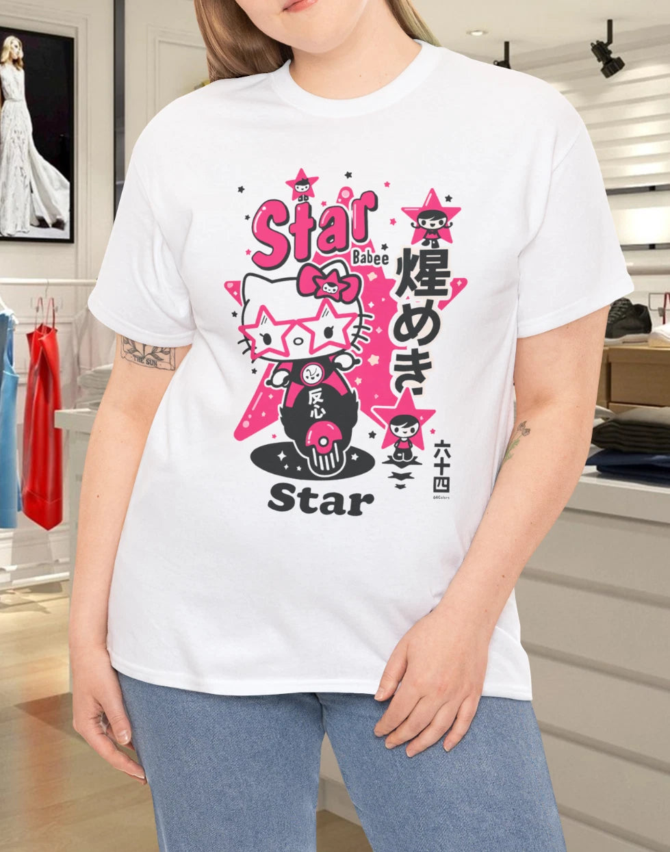 Star Babee Kawaii Kitty Retro T-Shirt