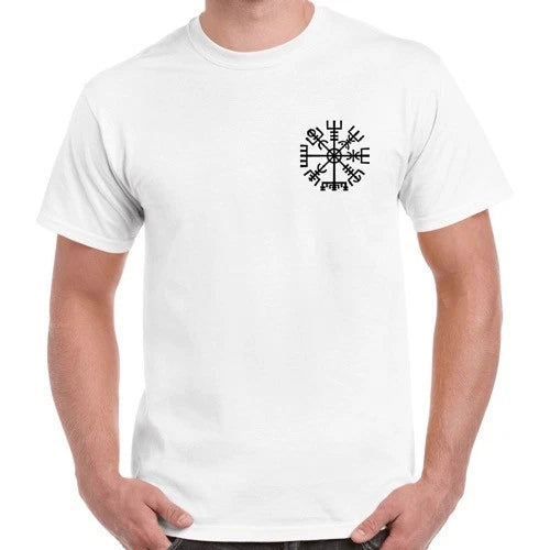 Vikings Compass Viking Pagan Pocket Odin Vintage Cool Gift Retro T Shirt 8025