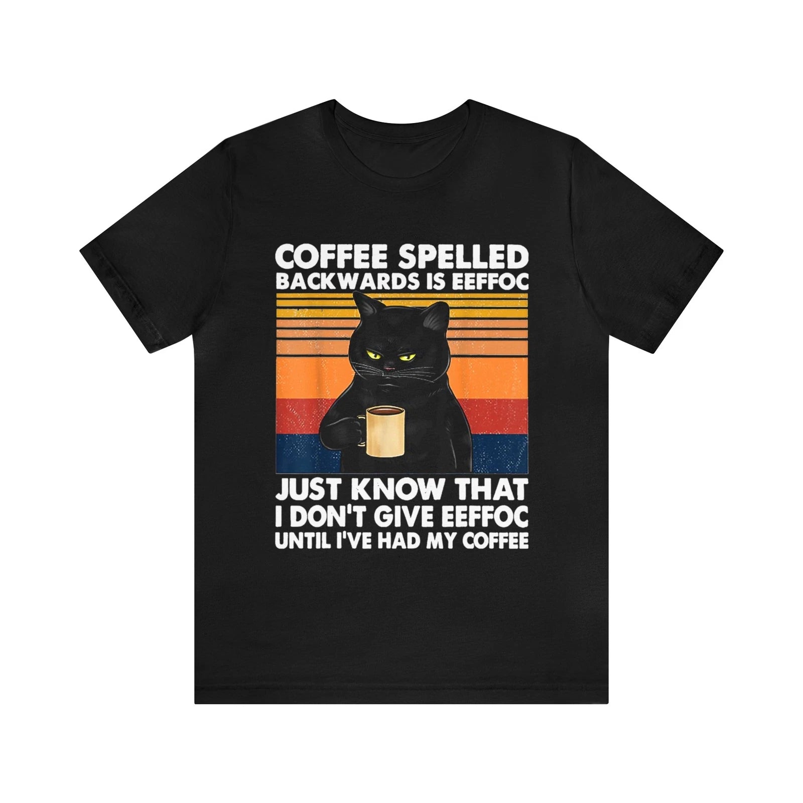 Coffee Spelled Backwards Is Eeffoc Cat Drinking Vintage shirt