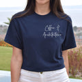 Coffee and architecture pocket Unisex T-shirt Architect tee Black Navy Dark Heat