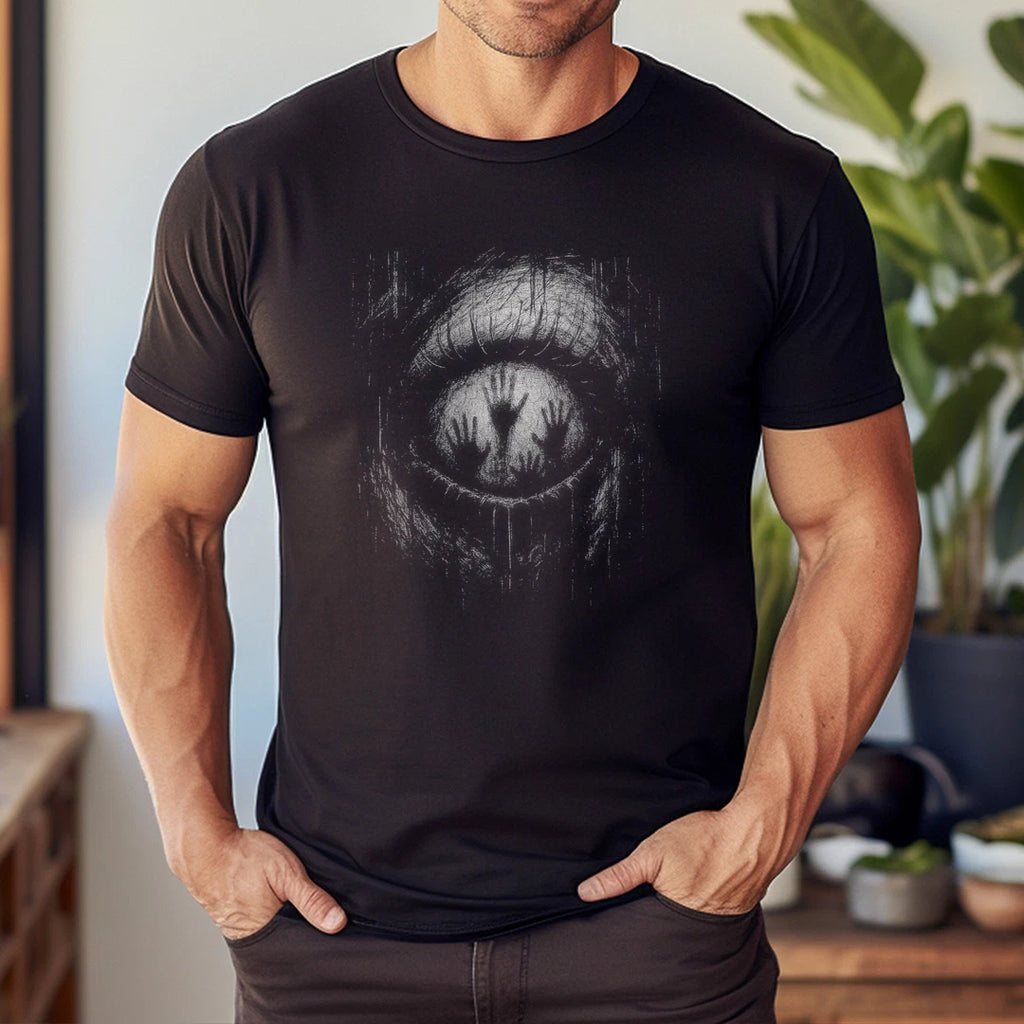 Horror Creepy Eye Ghost Hands Grunge Goth Alt Aesthetic T-Shirt