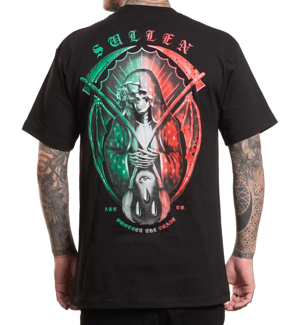 Sullen Pin Up Street Life Americana Punk Tattoo Art Mens Tee DE LA MUERTE MEX