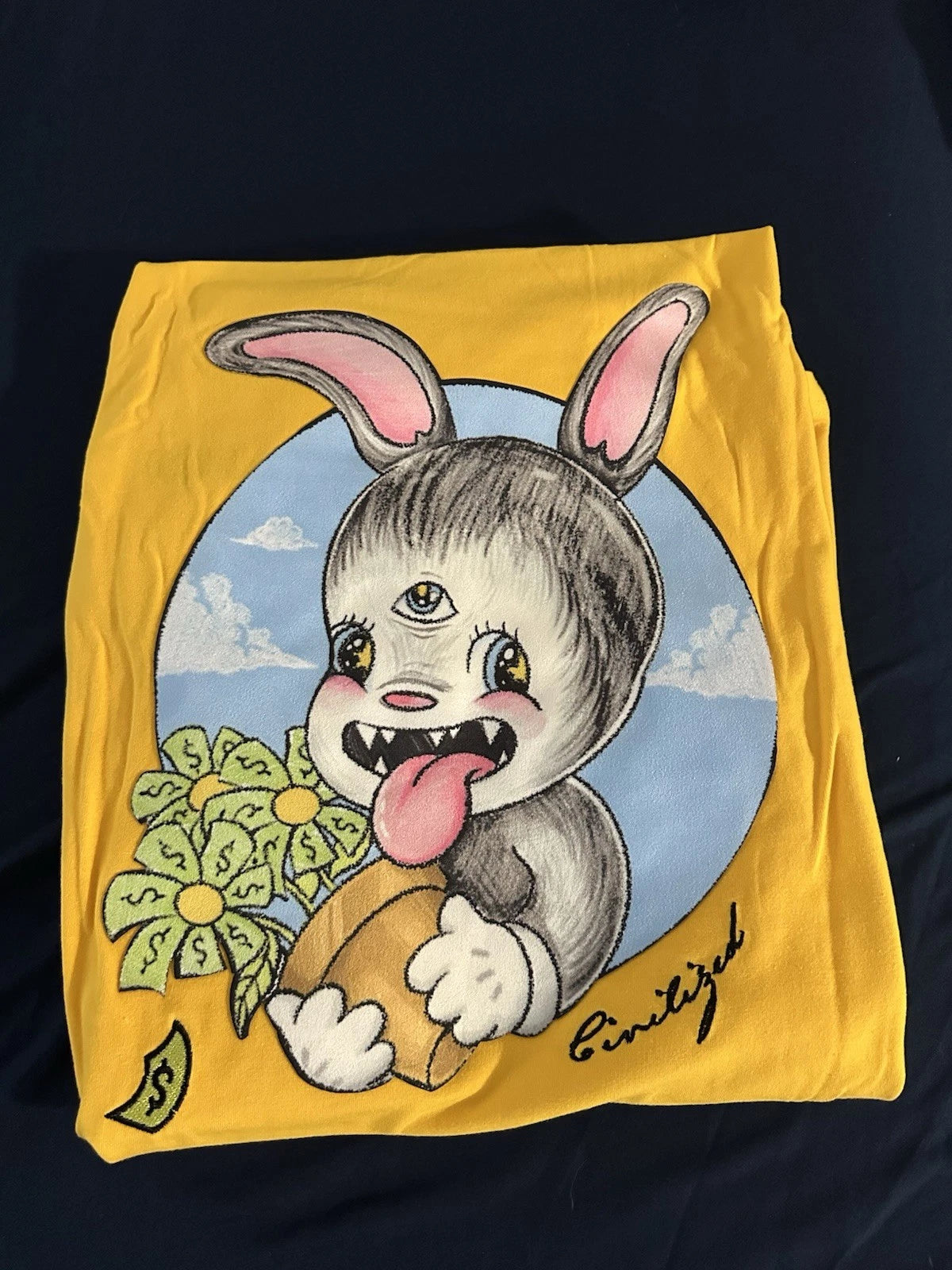 Rare 3 Eyed Rabbit civilized T-shirt. Embroidered NWT Men’s Fashion, Street Wear