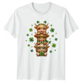 Three Highland Cow St Patricks Day T-Shirt Cute Cattle Irish Holiday