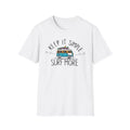 SURF MORE T-Shirt White Funny Quotes Abstract Design Trendy Lifestyle Fashion