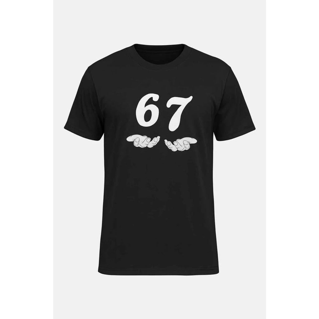 67 Graphic Hands Tee Black Unisex T-Shirt Streetwear Casual Trendy Design Medium